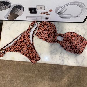 Never worn orange leopard print bikini